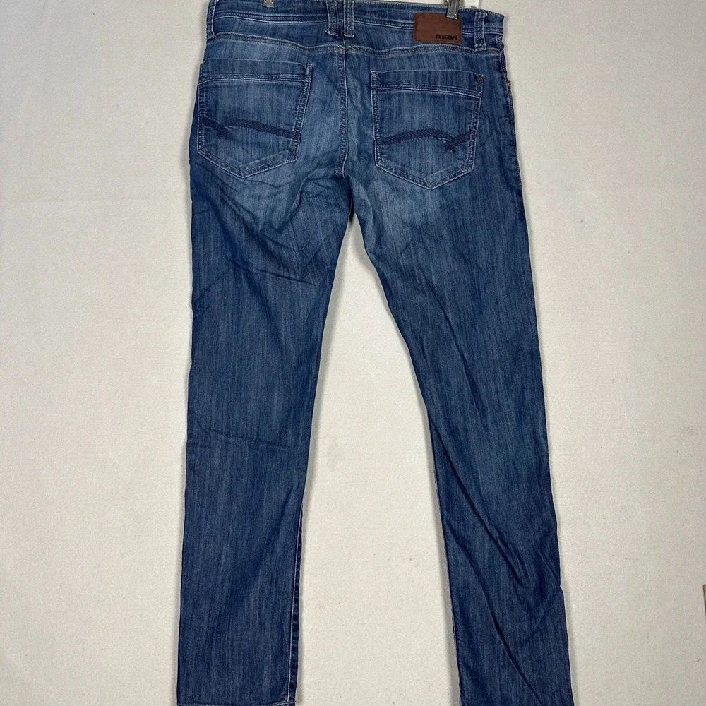 Mavi Jake Jeans Mens 34X32 Blue Slim Leg Regular Rise Tapered Fit Stretch Denim